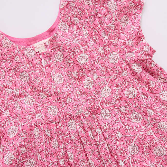 Girls Adele Dress, Hot Pink Garden Floral - Dresses - 3