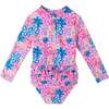 Infant Long Sleeve Rashguard & Hat Set, Floral Fun - Mixed Apparel Set - 4