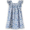 Girls Everly Square Neck Dress, Vintage Blue - Dresses - 1 - thumbnail