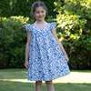 Girls Everly Square Neck Dress, Vintage Blue - Dresses - 2