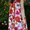 Girls Everly Square Neck Dress, Red and Orange Floral Medley - Dresses - 5