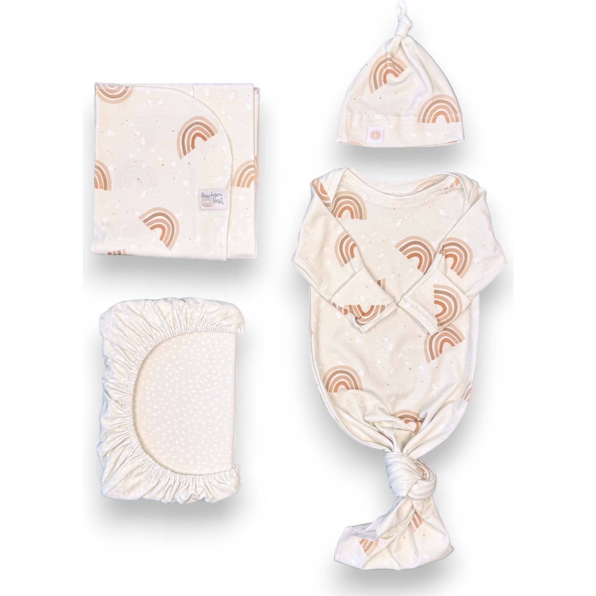 Boho Rainbows - Bamboo Newborn Nest - Mixed Apparel Set - 1