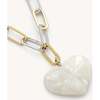 Women's Grande Heart Pendant, White Shell - Necklaces - 2