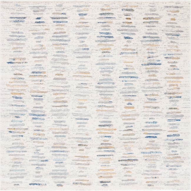 Tulum 644 Medium Square Rug, Beige & Grey Blue
