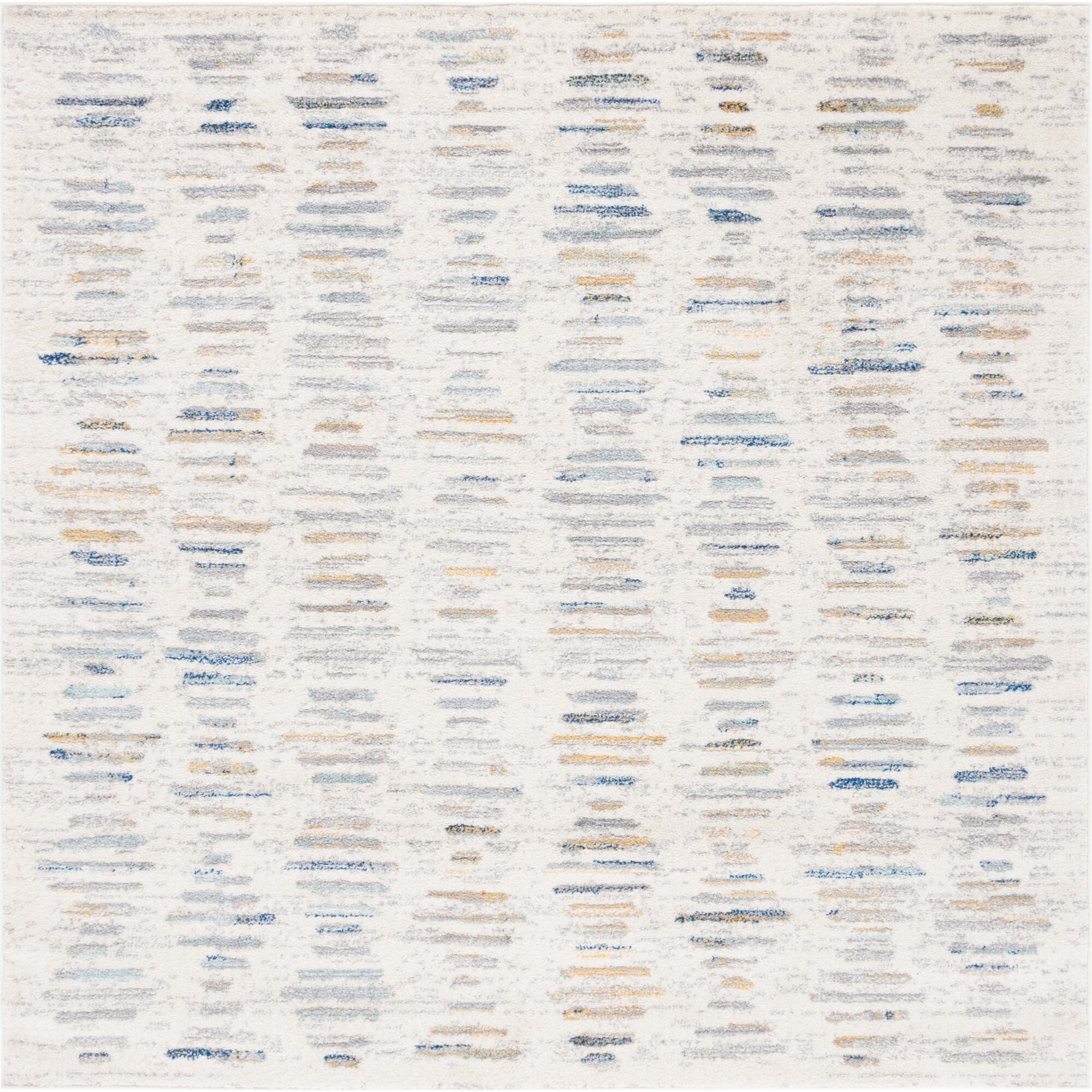 Tulum 644 Medium Square Rug, Beige & Grey Blue - Rugs - 1