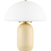 Fabio 13.5-Inch Table Lamp, Natural & Brass - Lighting - 1 - thumbnail