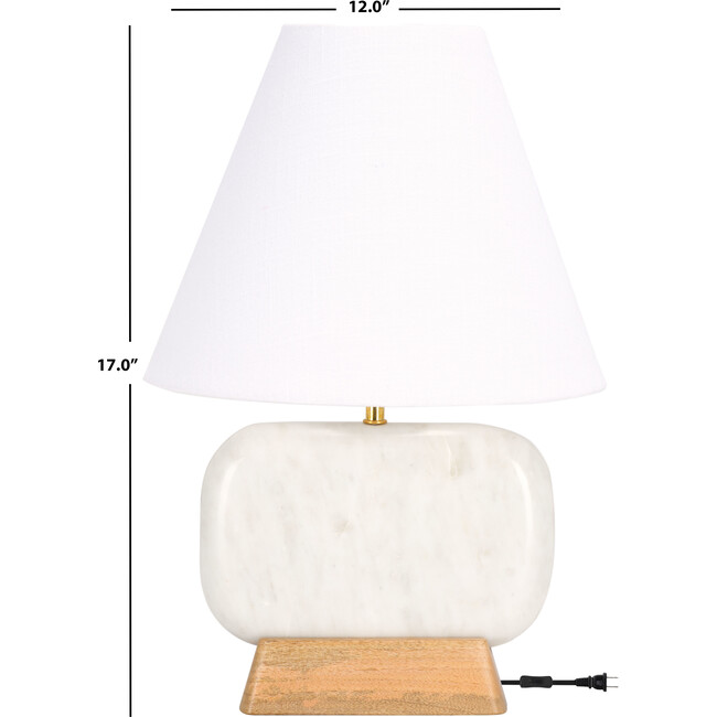 Naira 17-Inch Table Lamp, White Marble & Natural - Lighting - 3