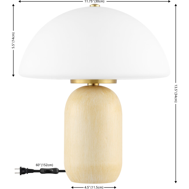 Fabio 13.5-Inch Table Lamp, Natural & Brass - Lighting - 3