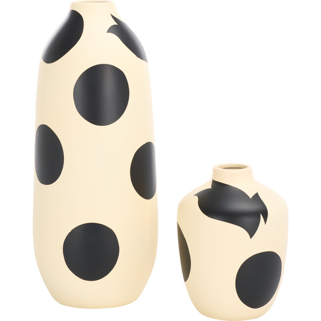 Tahleah, Ceramic Vase, Cream & Black (Set Of 2)