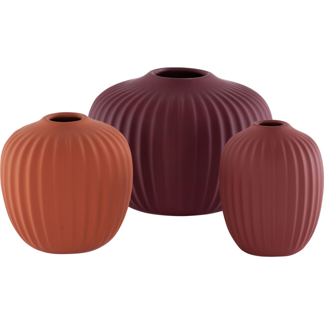 Jacie Ceramic Vase, Assorted Brown (Set Of 3)