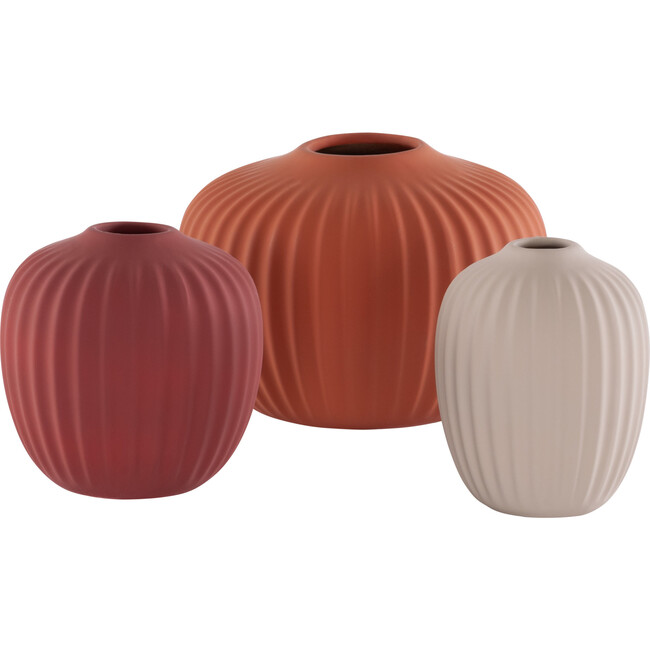 Jacie Ceramic Vase, Assorted Red (Set Of 3)