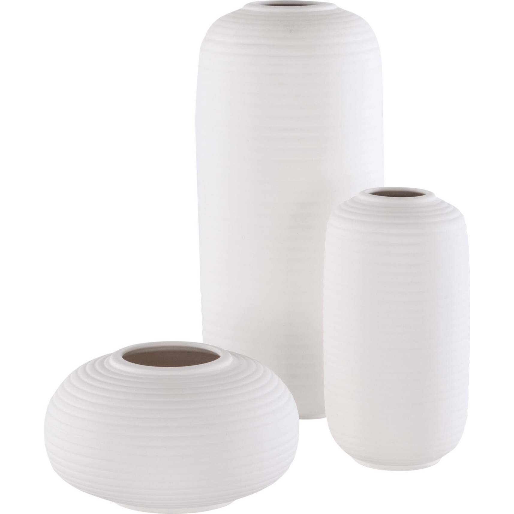 Sora Ceramic Vase, Ivory (Set Of 3) - Accents - 1