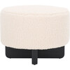 Riah Faux Shearling Round Otto, Off-White & Black - Ottomans - 1 - thumbnail