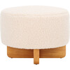 Riah Faux Shearling Round Otto, Off-White & Natural - Ottomans - 1 - thumbnail