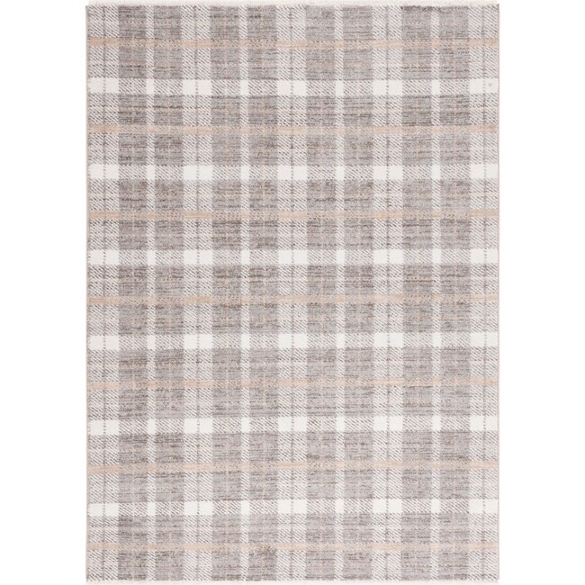 Oxford Plaids 304 Medium Rectangle Rug, Light Grey & Grey