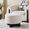 Riah Faux Shearling Round Otto, Off-White & Black - Ottomans - 2