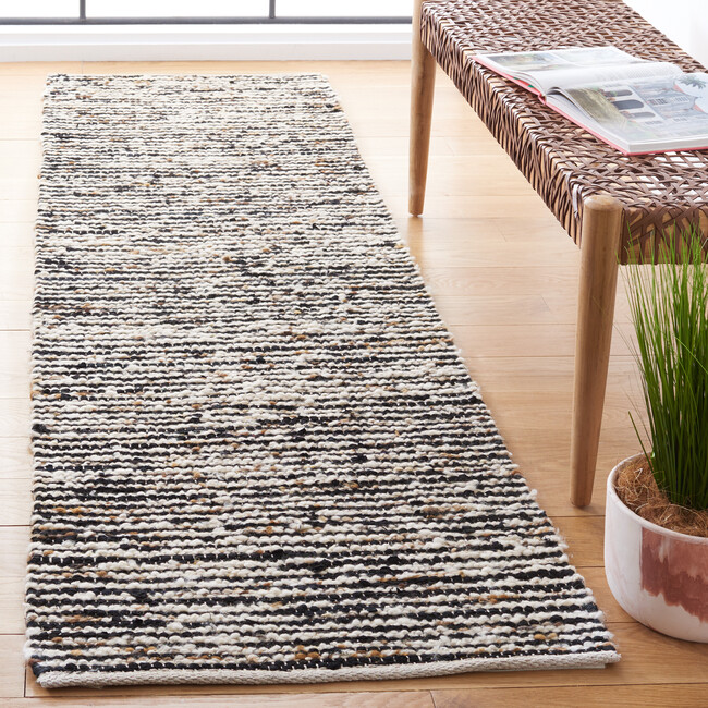 Natura 350 Runner Rug, Black & Ivory - Rugs - 2