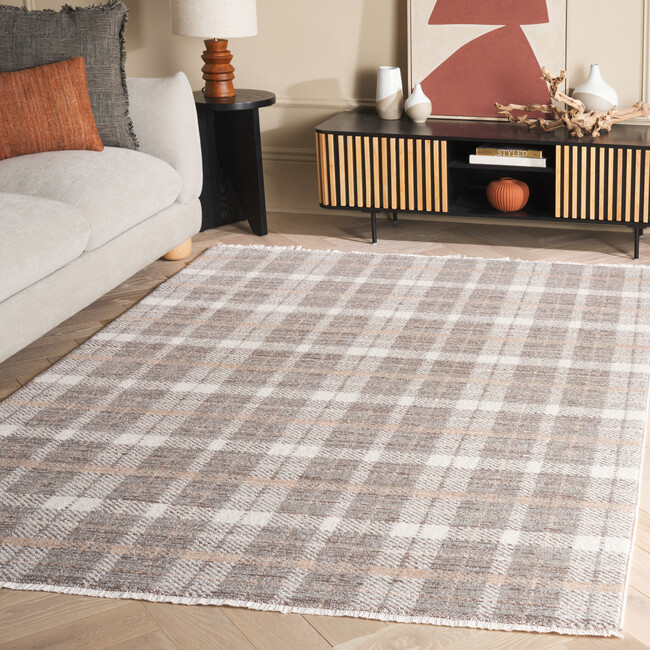 Oxford Plaids 304 Medium Rectangle Rug, Light Grey & Grey - Rugs - 2