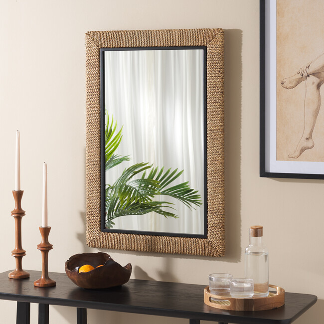 Amelda, 24.41-Inch Mirror, Natural & Black - Mirrors - 2