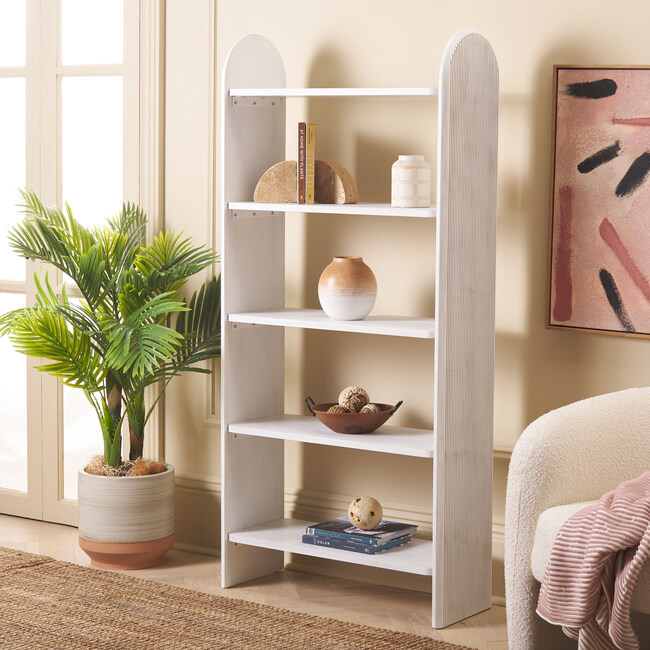 Syura Ribbed Etagere, White Washed - Storage - 2