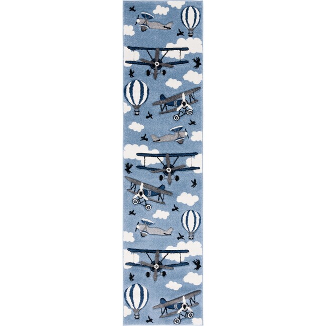 Carousel Kids 137 Runner Rug, Blue & Ivory - Rugs - 1