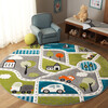 Carousel Kids 193 Large Round Rug, Green & Grey - Rugs - 2