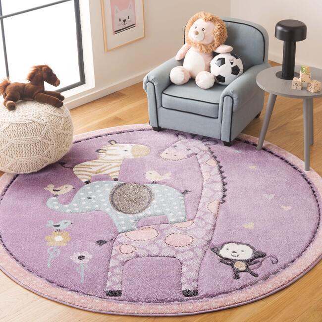 Carousel Kids 120 Medium Round Rug, Purple - Rugs - 2