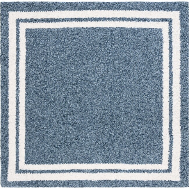 Calico 100 Square Shag , Blue & Ivory - Rugs - 1