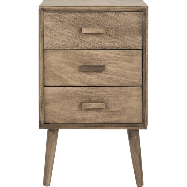 Pomona 3-Drawer Accent Table, Light Brown