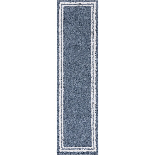 Calico 100 Runner Shag , Blue & Ivory - Rugs - 1