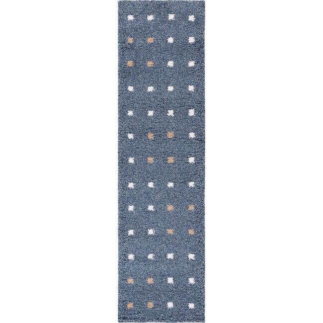 Calico 102 Runner Shag, Blue & Ivory - Rugs - 1