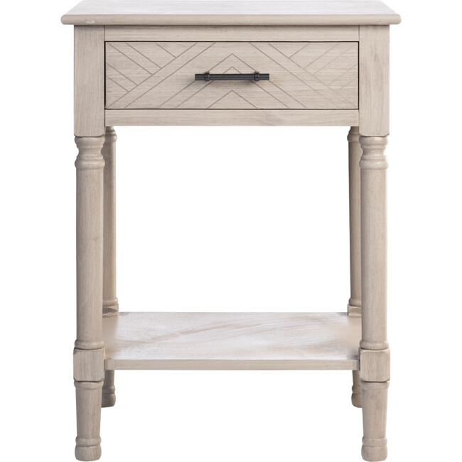 Peyton 1-Drawer Accent Table, Greige