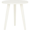 Orion Round Accent Table, Vintage White - Accent Tables - 1 - thumbnail