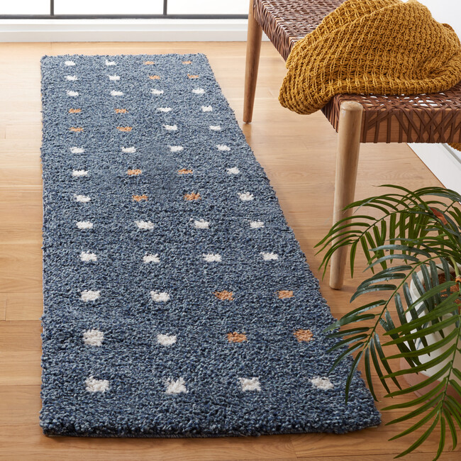 Calico 102 Runner Shag, Blue & Ivory - Rugs - 2