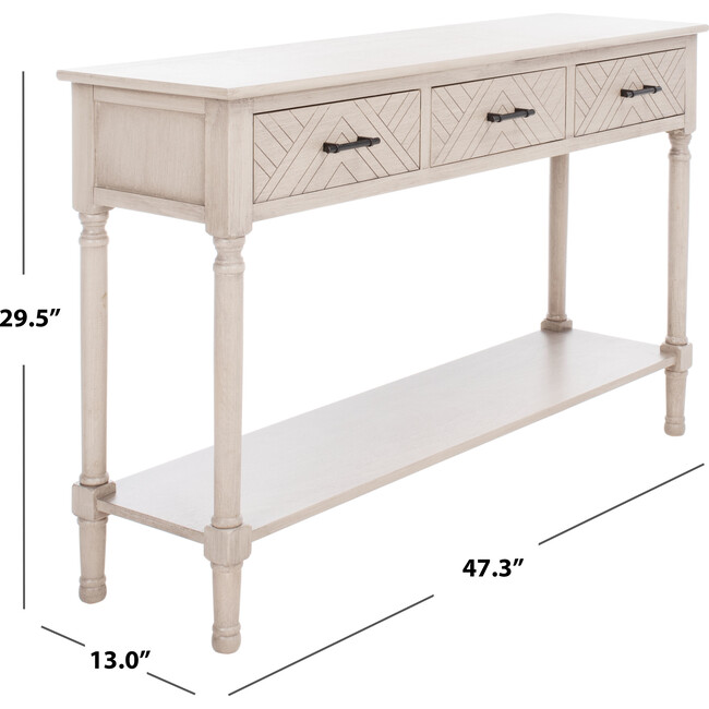 Peyton 3-Drawer Console Table, Greige - Accent Tables - 3