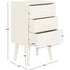 Pomona 3-Drawer Accent Table, Vintage White - Accent Tables - 3