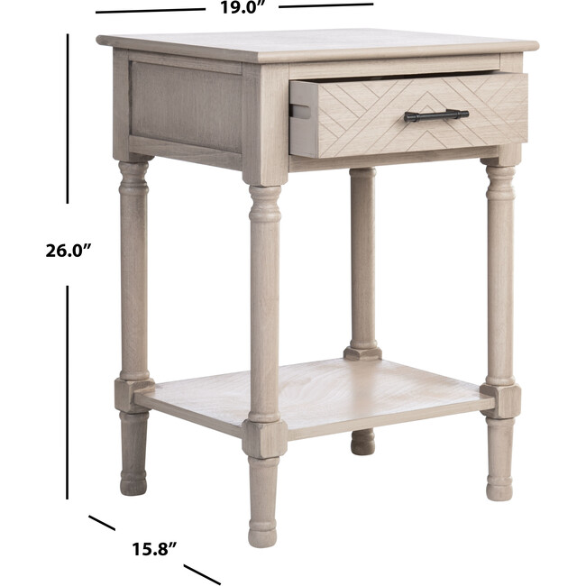 Peyton 1-Drawer Accent Table, Greige - Accent Tables - 3