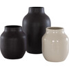 Raya Ceramic Vase, Charcoal & Beige (Set Of 3) - Accents - 1 - thumbnail