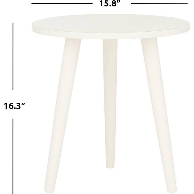 Orion Round Accent Table, Vintage White - Accent Tables - 3