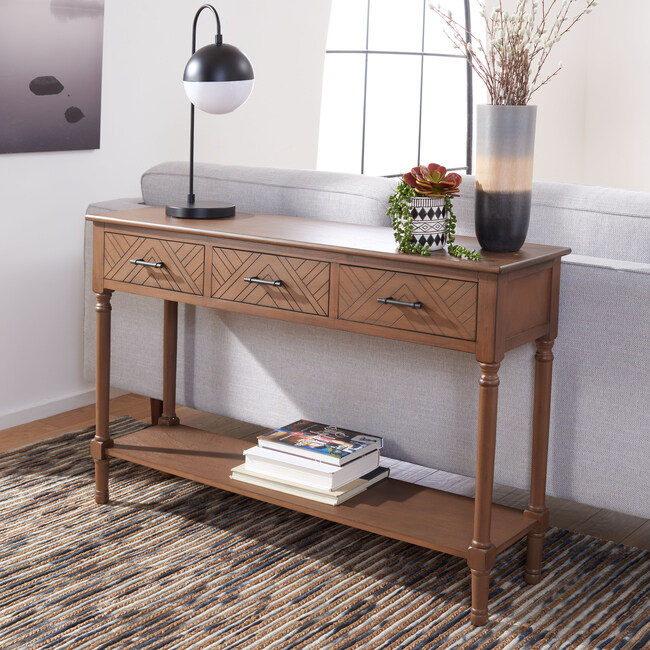 Peyton 3-Drawer Console Table, Brown - Accent Tables - 2