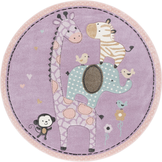 Carousel Kids 120 Large Round Rug, Purple