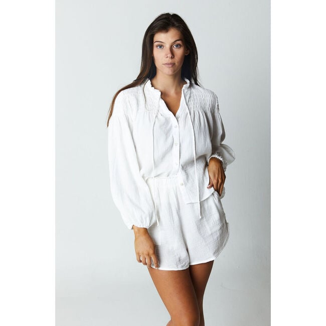 Women's Lorelei Blouse, White (gauze)