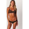 Women's Stella Bikini Top, Cocoa (smocked) - Two Pieces - 1 - thumbnail