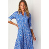 Women's Lorena Dress, Blue Blooms - Dresses - 3