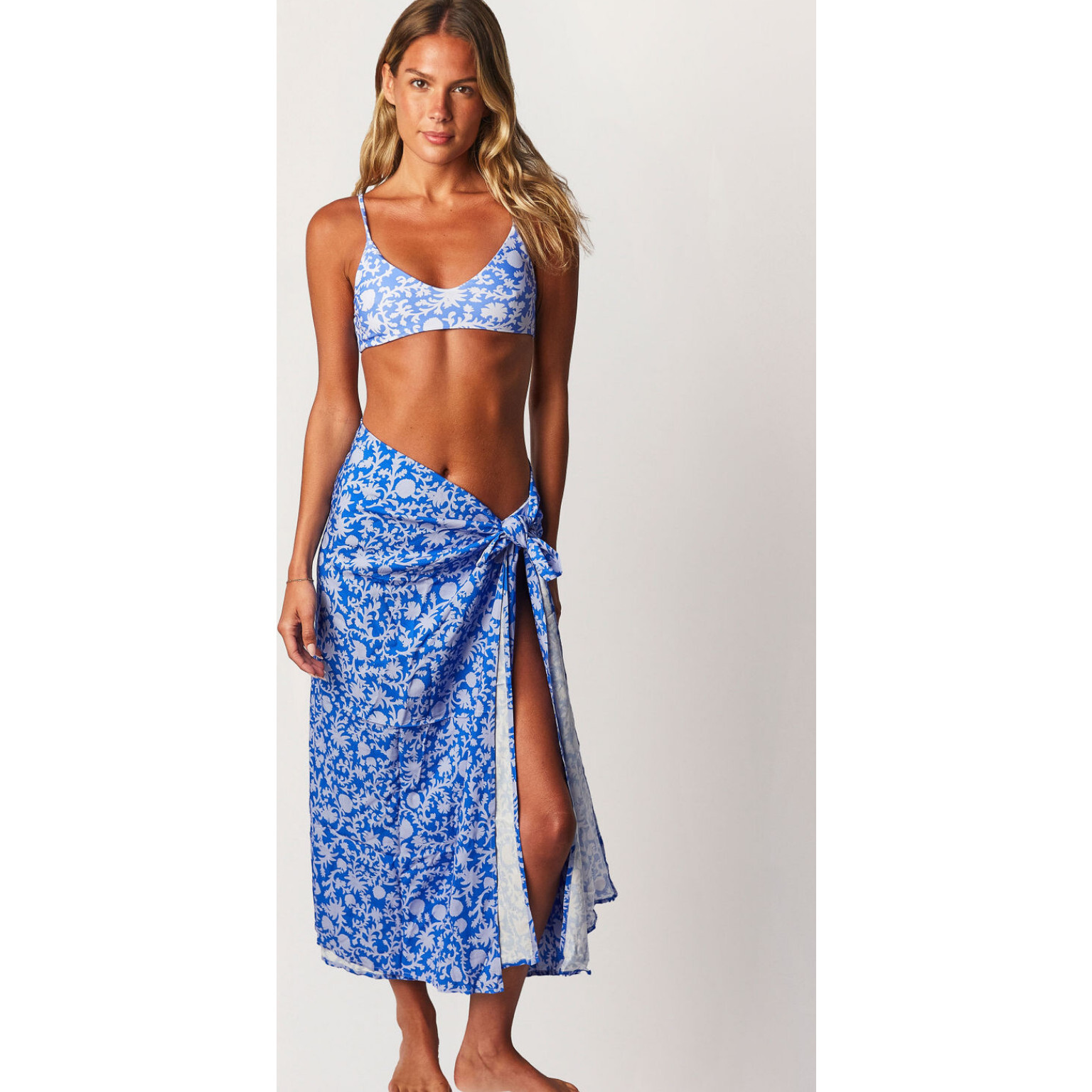 Women's Mai Pareo, Blue Blooms - Cover-Ups - 1