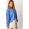 Women's Lorelei Blouse, Blue Blooms - Blouses - 2