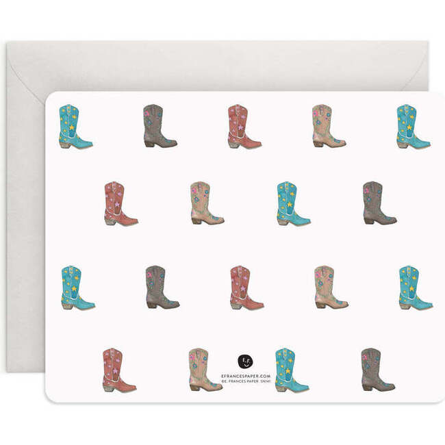 Set of 8 Flat Notecards, Cowboy Boot - Paper Goods - 4