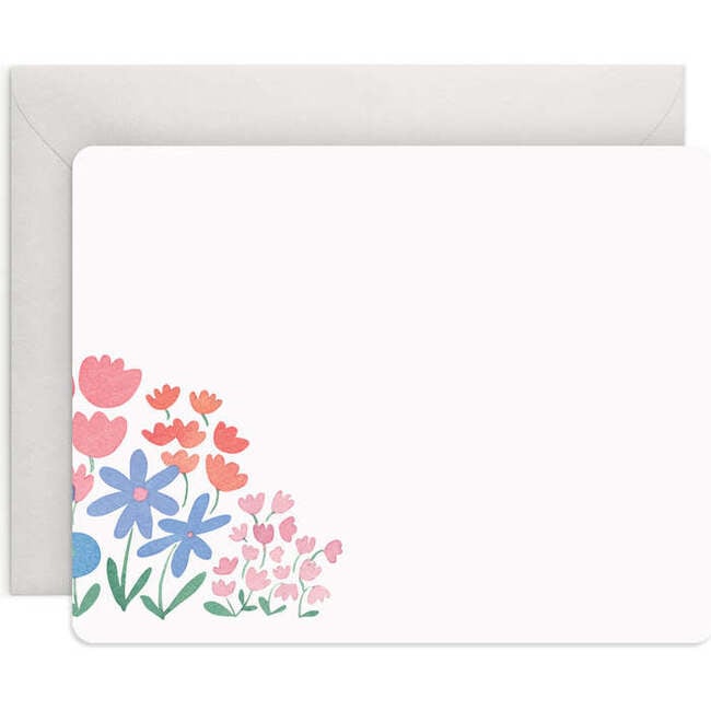 Set of 8 Flat Notecards, Flower Patch - Paper Goods - 3