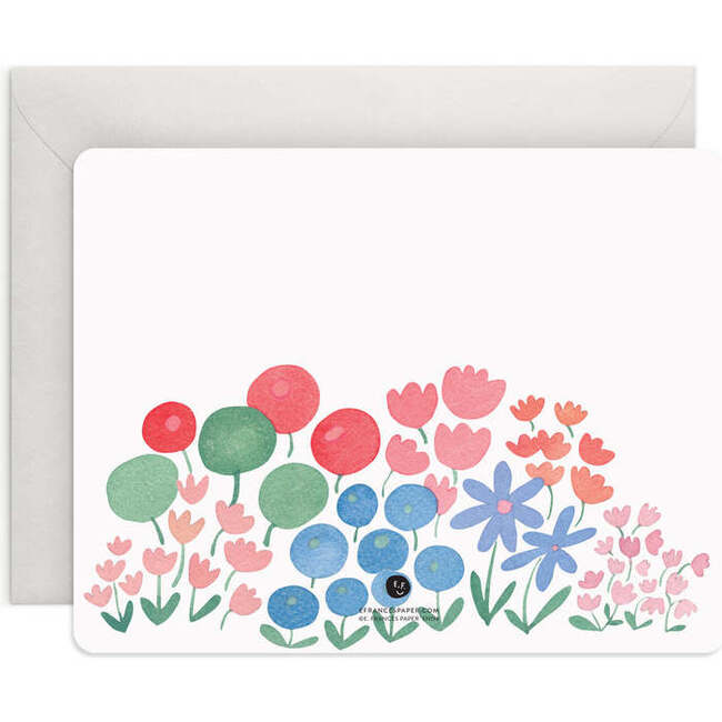 Set of 8 Flat Notecards, Flower Patch - Paper Goods - 4