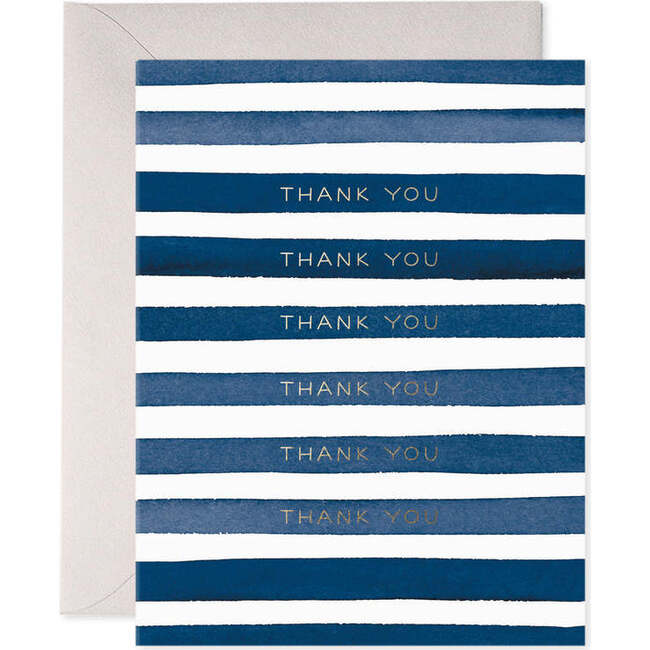 Boxed Set of 6, Navy Stripes Thank You - Paper Goods - 2